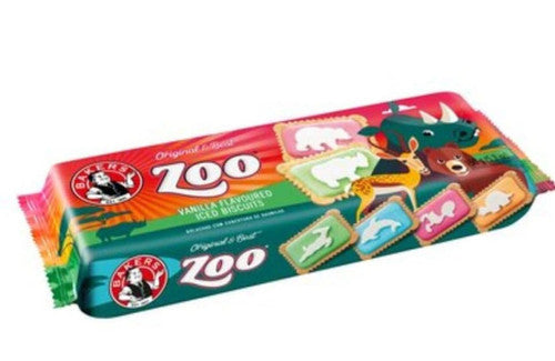 Bakers Zoo vanilla flavoured iced biscuits