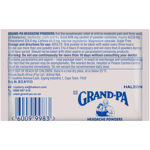 Grand-pa Headache Powders satchet grandpa
