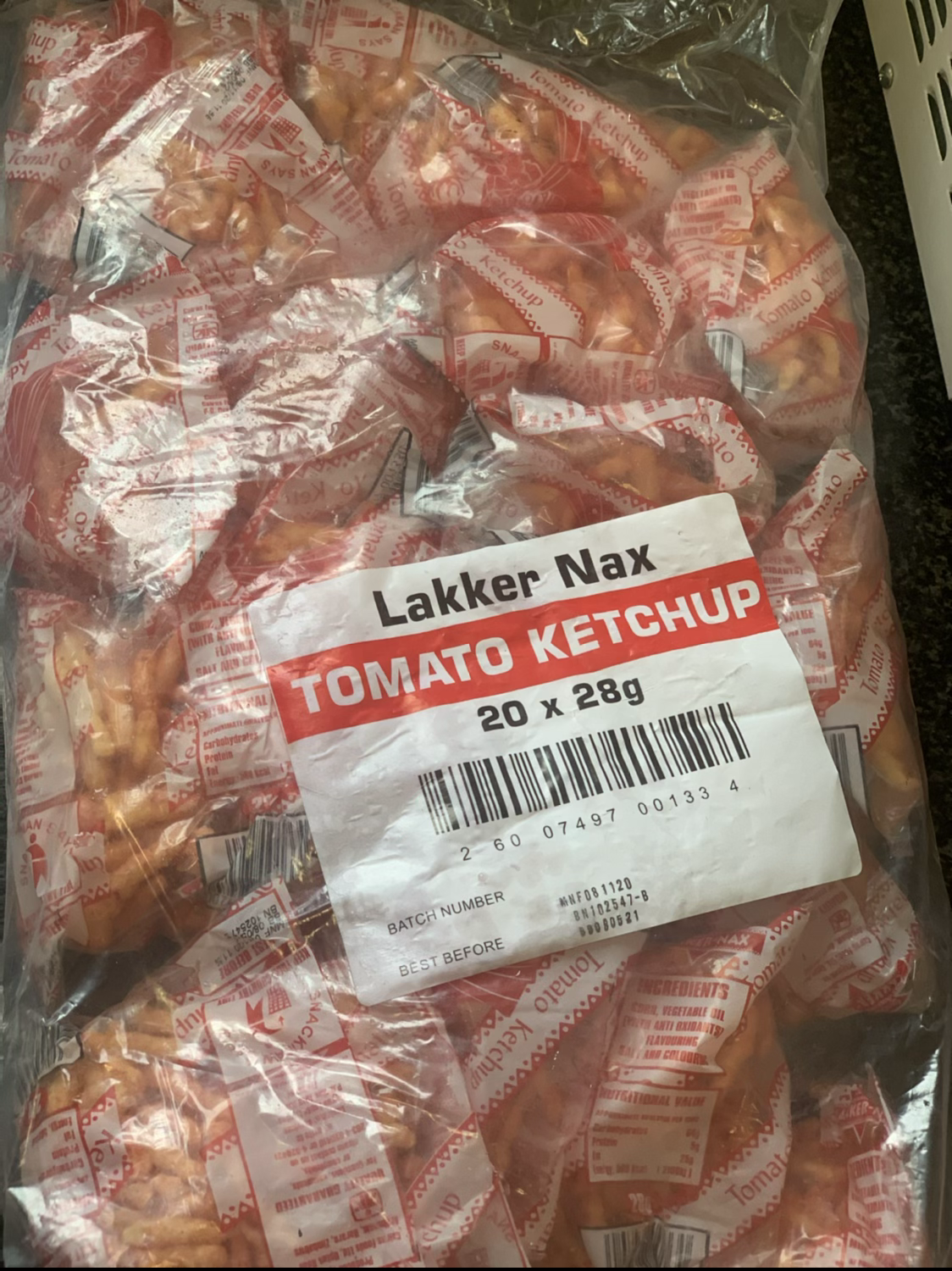 Lakkersnax Tomato Bag 20 ×28g