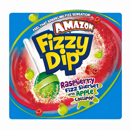 Fizzy dip Raspberry sherbet Sweet lollipop
