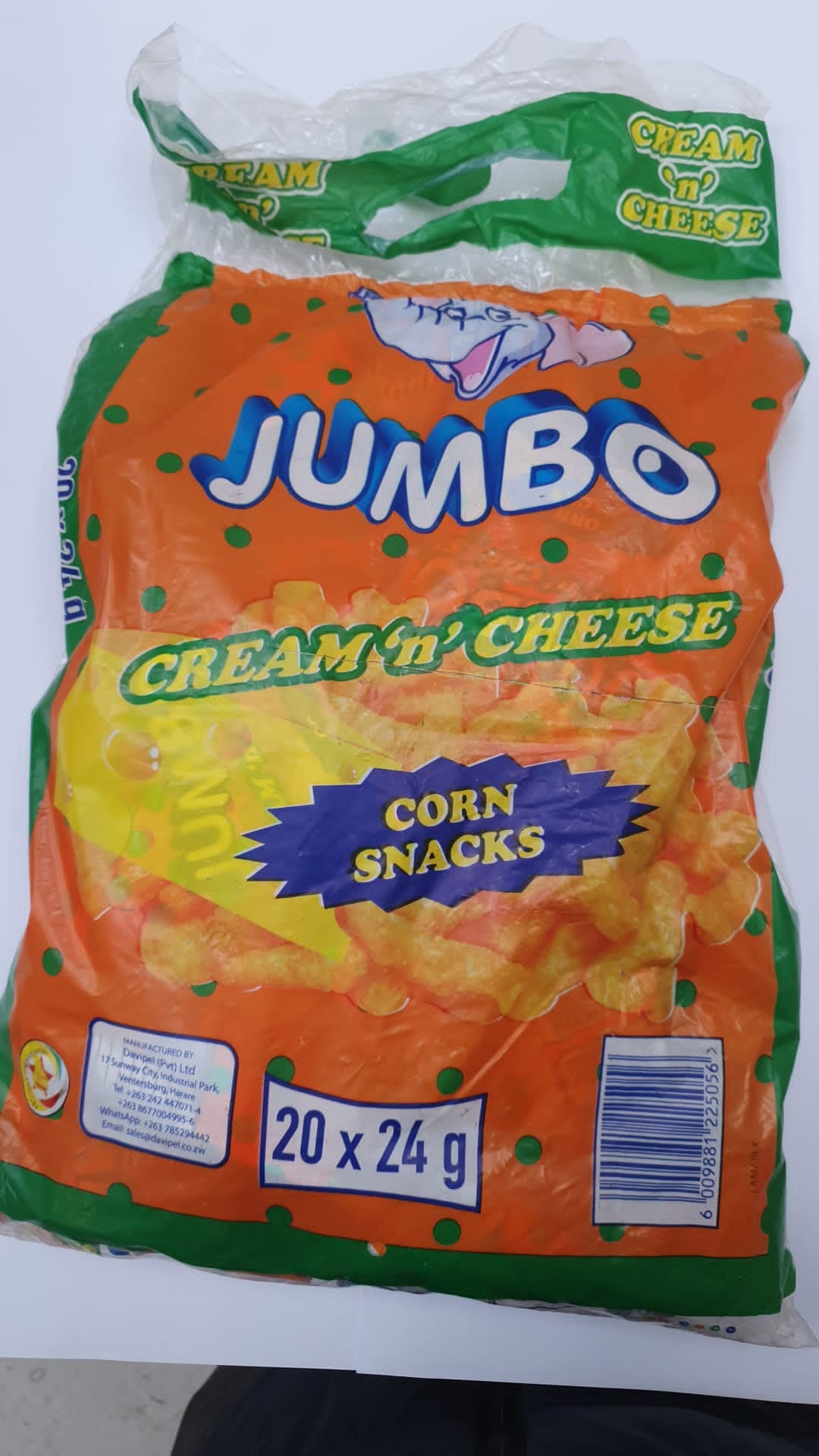 Jumbo Cream n Cheese Corn Snacks - 20 pack