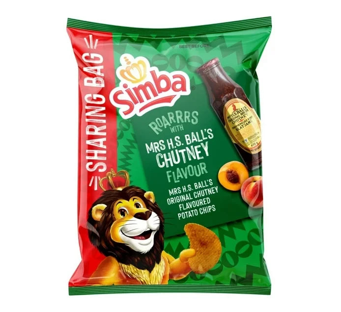 Ms Balls original Chutney  Flavoured Simba Chips 135g