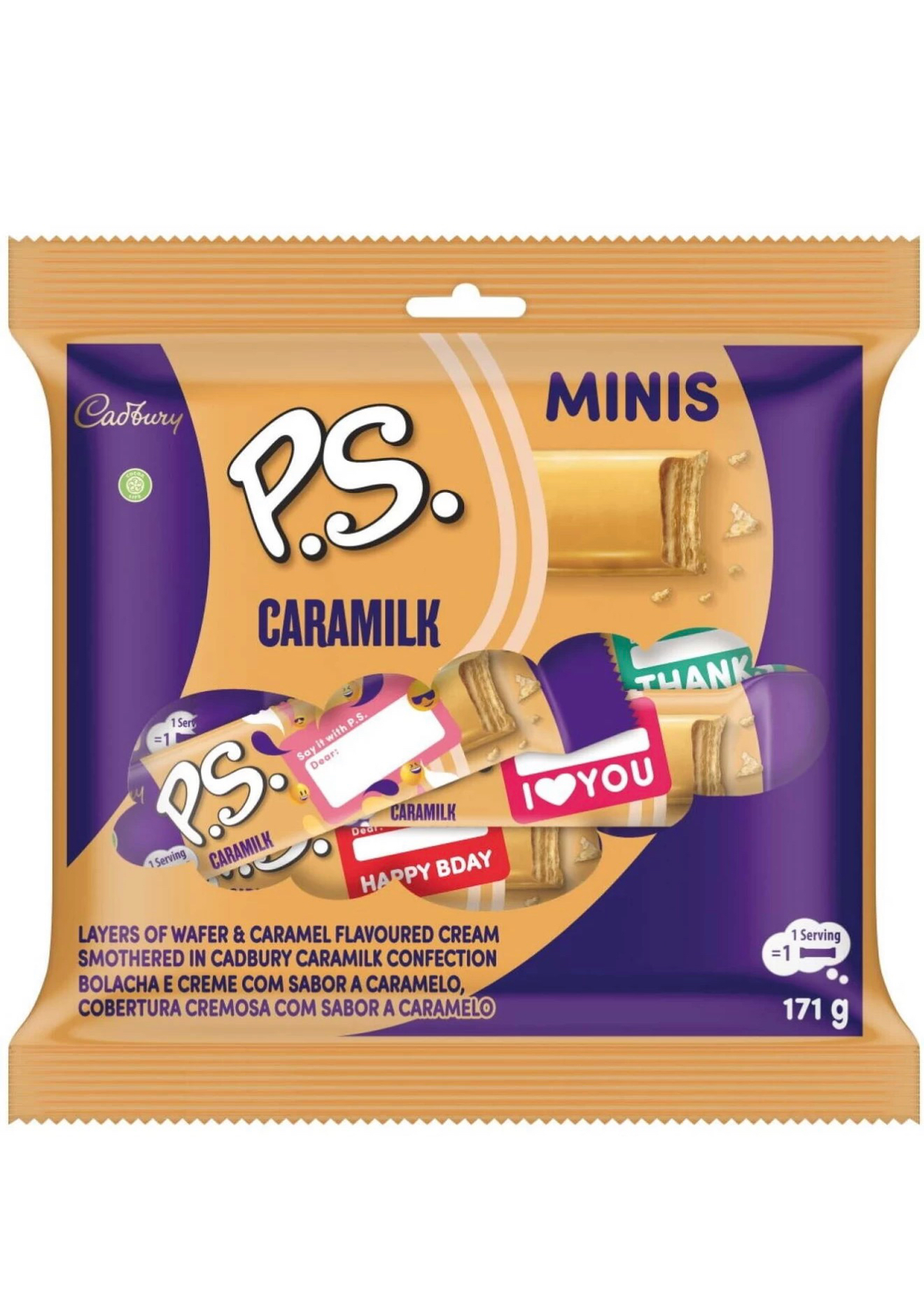 PS mini choc caramilk 171g